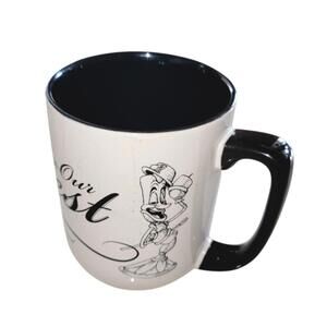 Disney Parks Beauty And The Beast Be Our Guest Coffee Mug Black & White